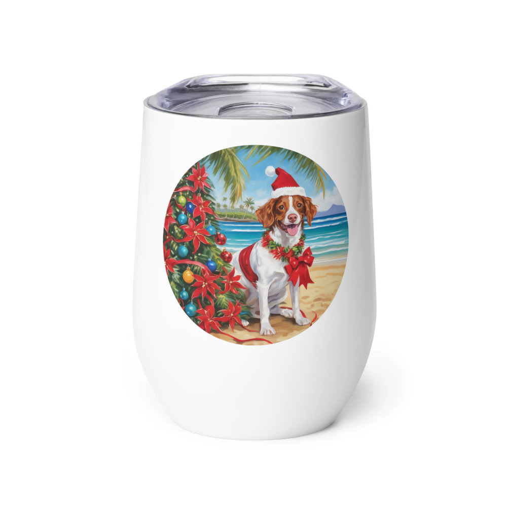 PugMug Custom Brittany Dog Wine Tumbler