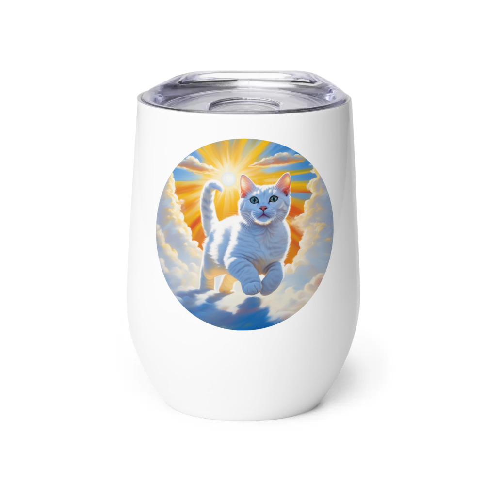 PugMug Custom White American Shorthair Cat Wine Tumbler