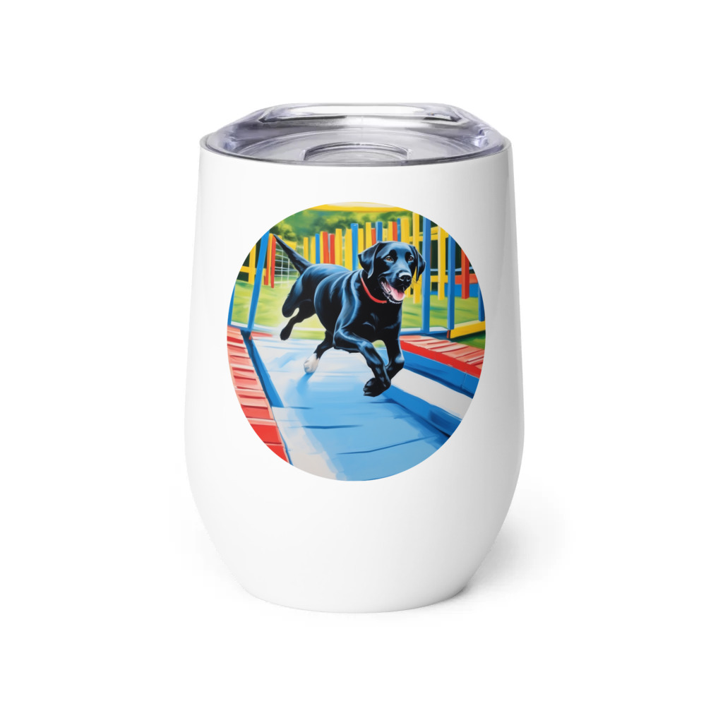 PugMug Custom Black Labrador Retriever Wine Tumbler