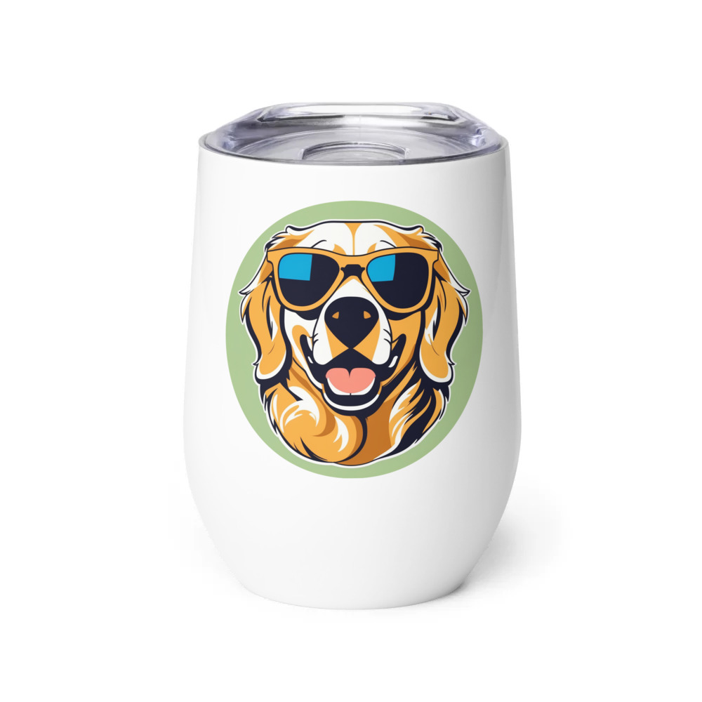 PugMug Custom Golden Retriever Wine Tumbler