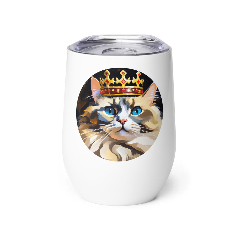PugMug Custom Tabby Ragdoll Cat Wine Tumbler