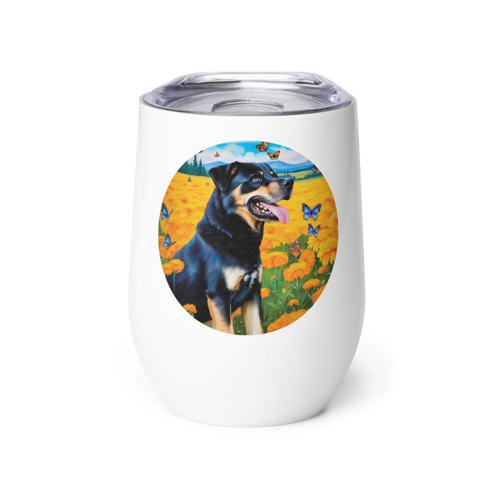 PugMug Custom Blue Wine Tumbler