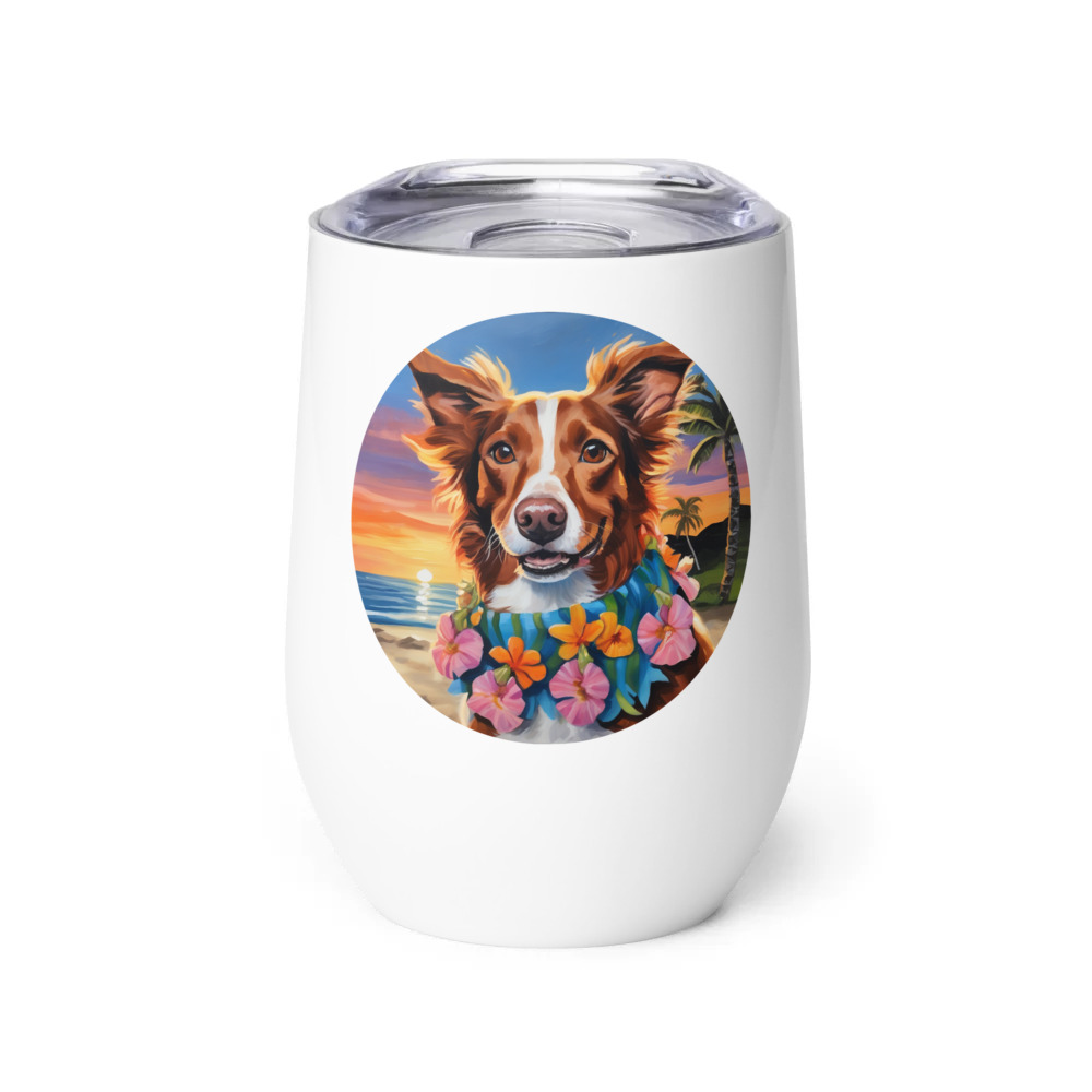 PugMug Custom Brittany Dog Wine Tumbler