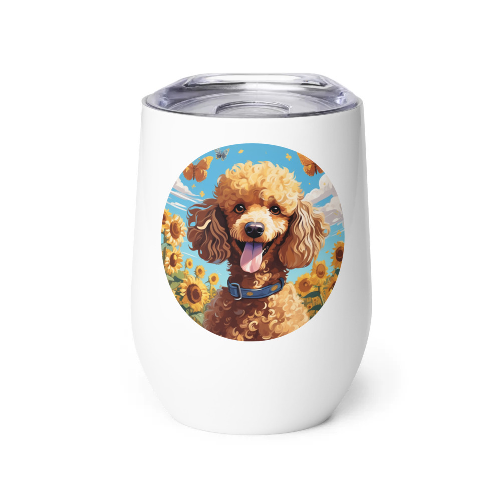 PugMug Custom Tan Poodle Wine Tumbler