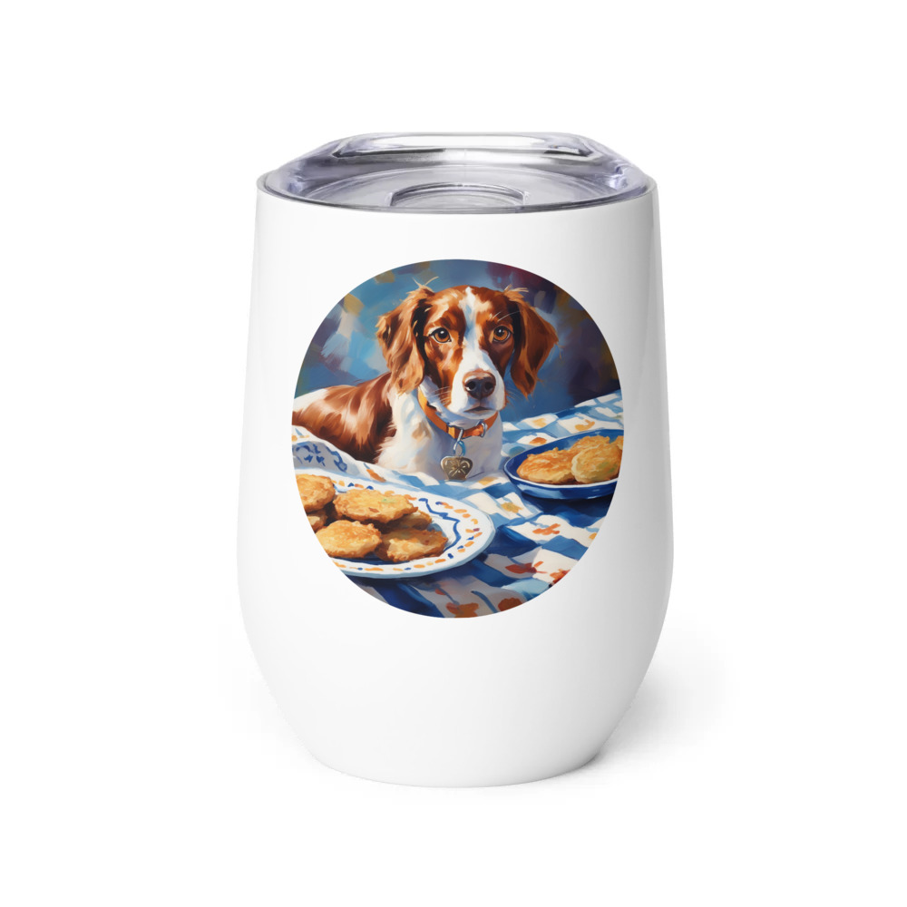 PugMug Custom Brittany Dog Wine Tumbler