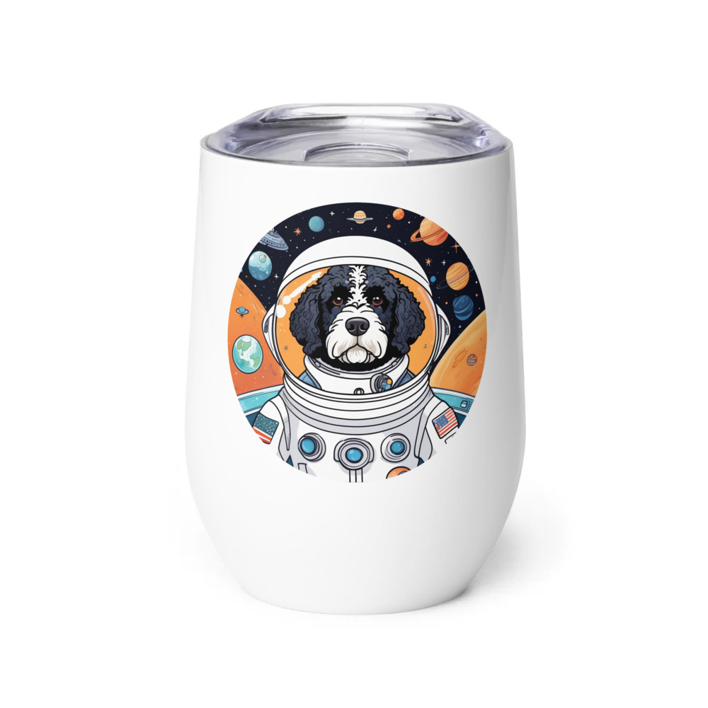 PugMug Custom Portuguese Water Dog Wine Tumbler