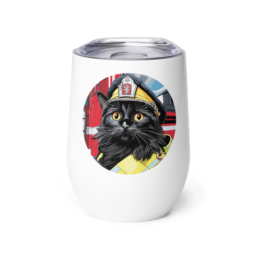 PugMug Custom Black Ragdoll Cat Wine Tumbler