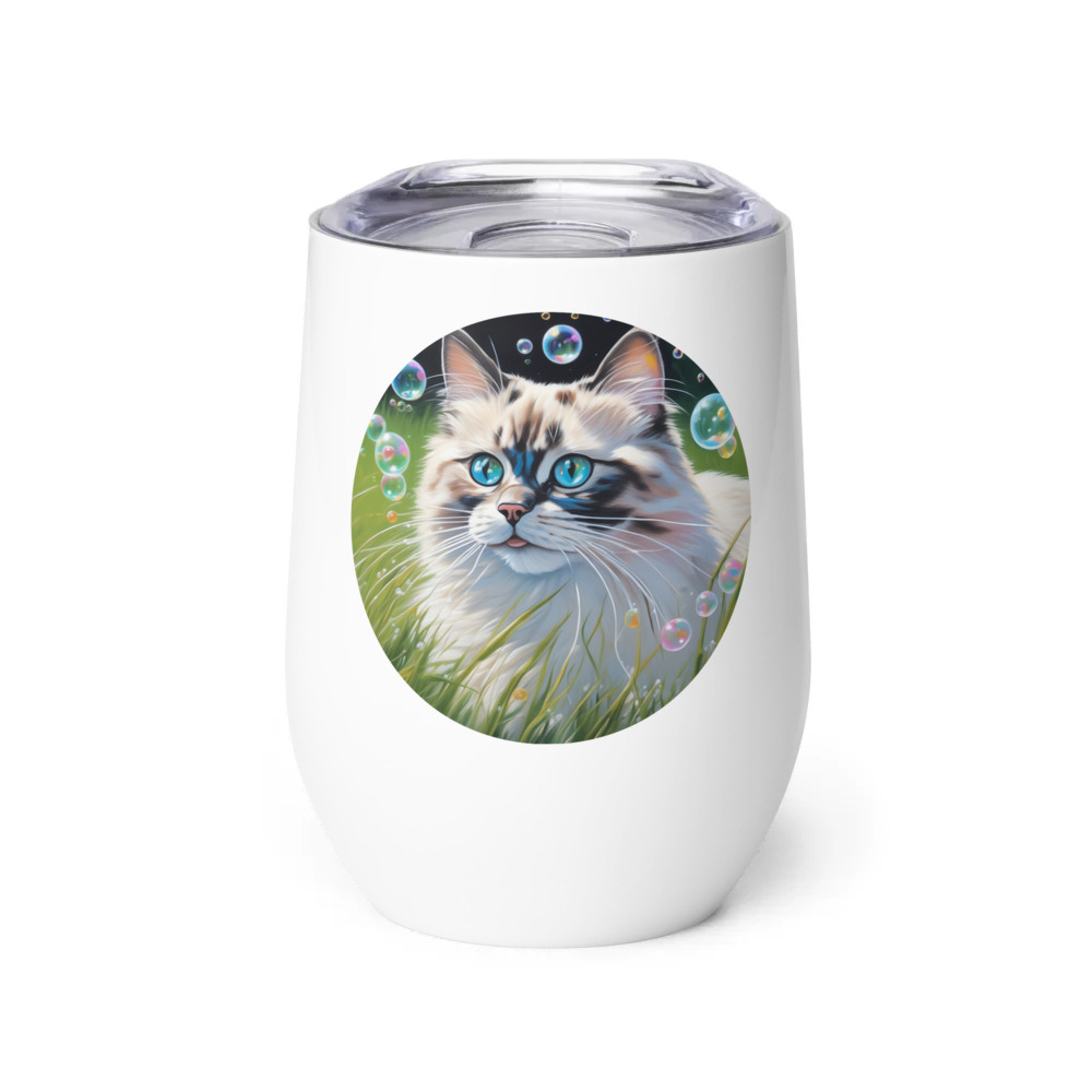 PugMug Custom Tabby Ragdoll Cat Wine Tumbler