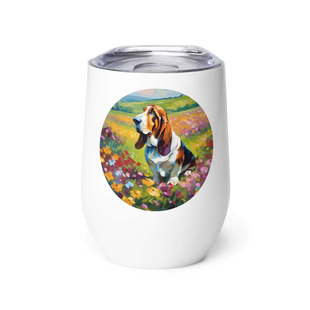 PugMug Custom Basset Hound Wine Tumbler