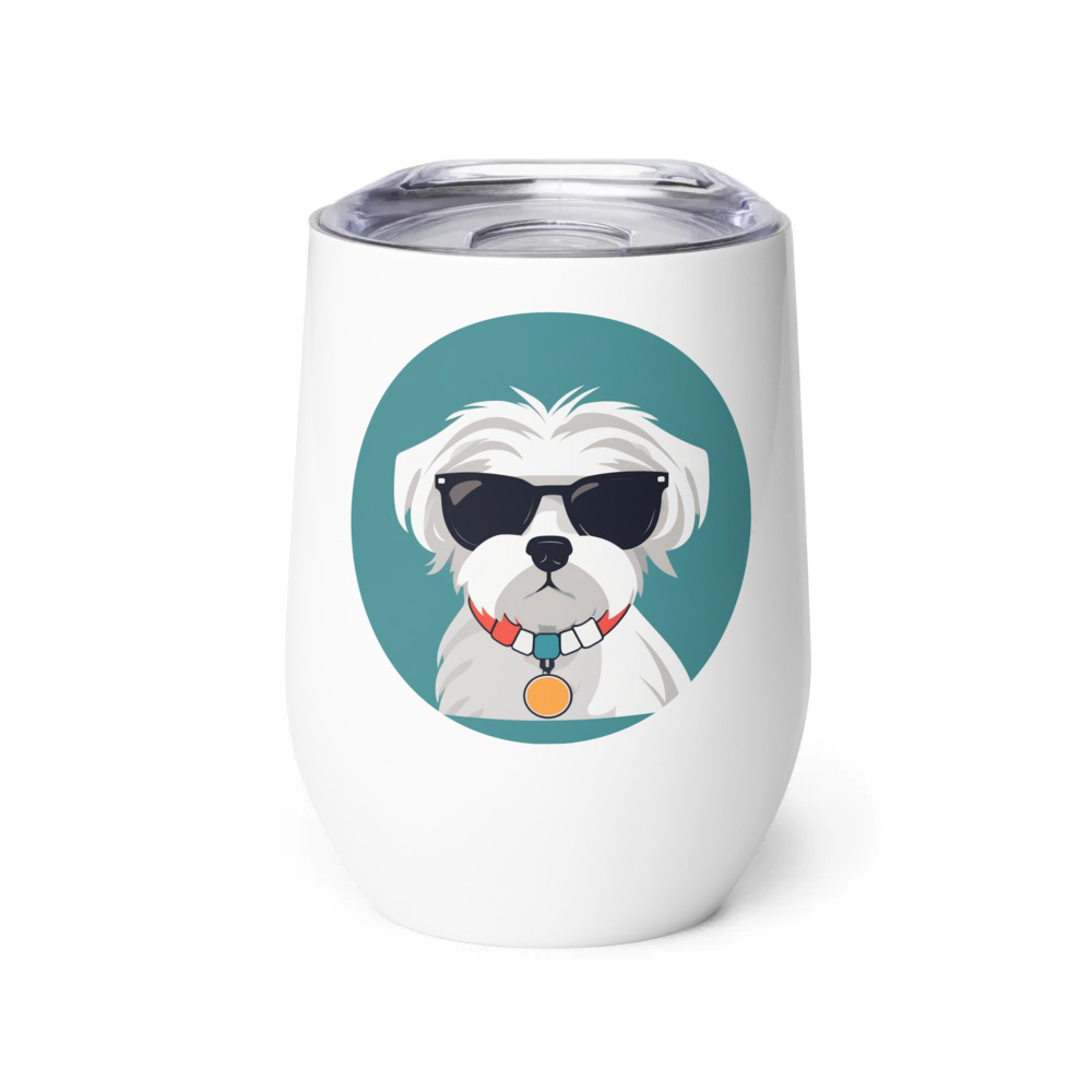 PugMug Custom Maltese Dog Wine Tumbler