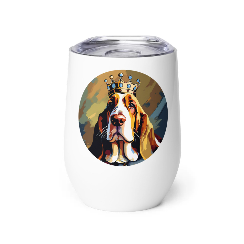 PugMug Custom Basset Hound Wine Tumbler