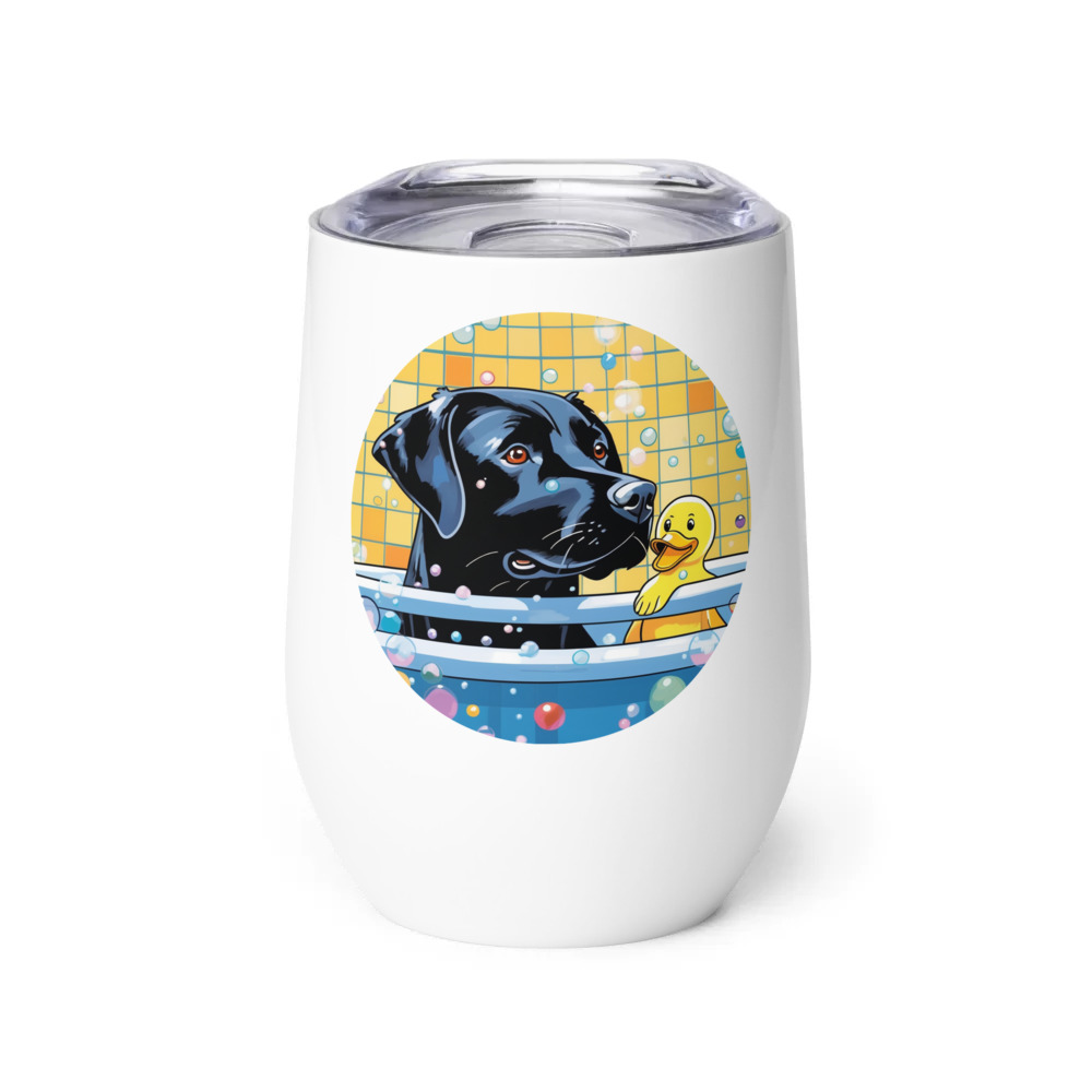 PugMug Custom Black Labrador Retriever Wine Tumbler