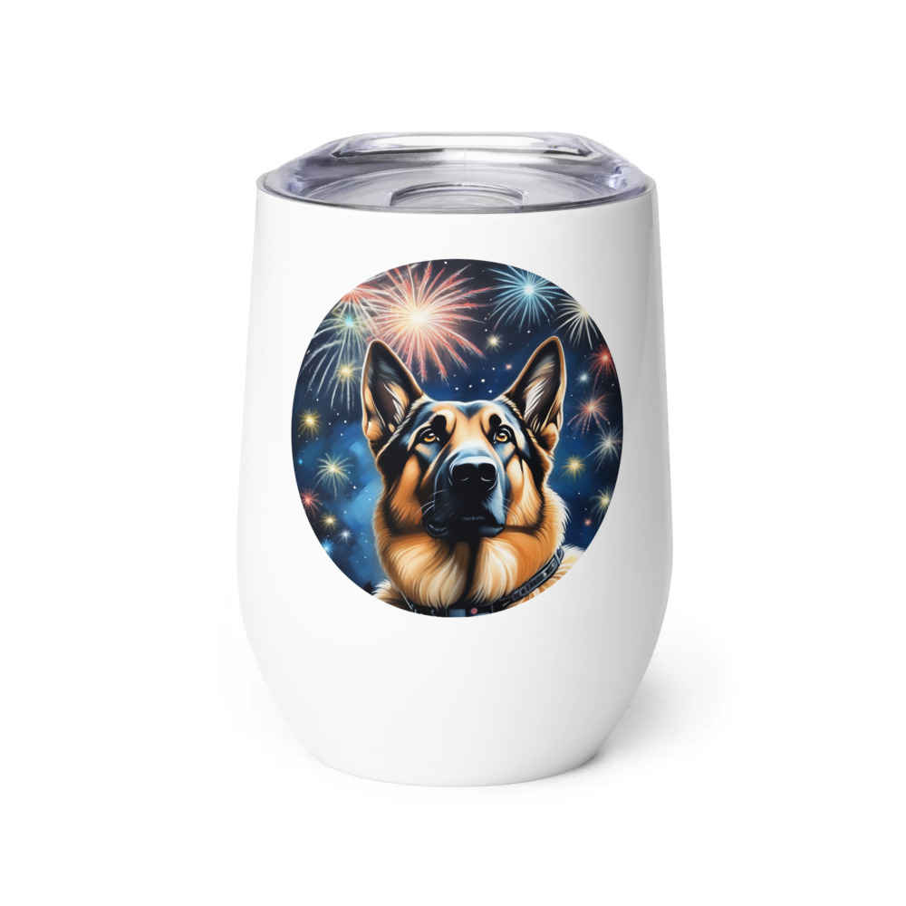 PugMug Custom German Shepherd Dog Wine Tumbler