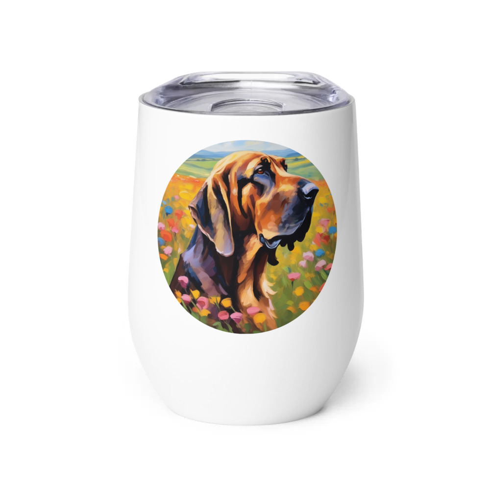 PugMug Custom Bloodhound Wine Tumbler