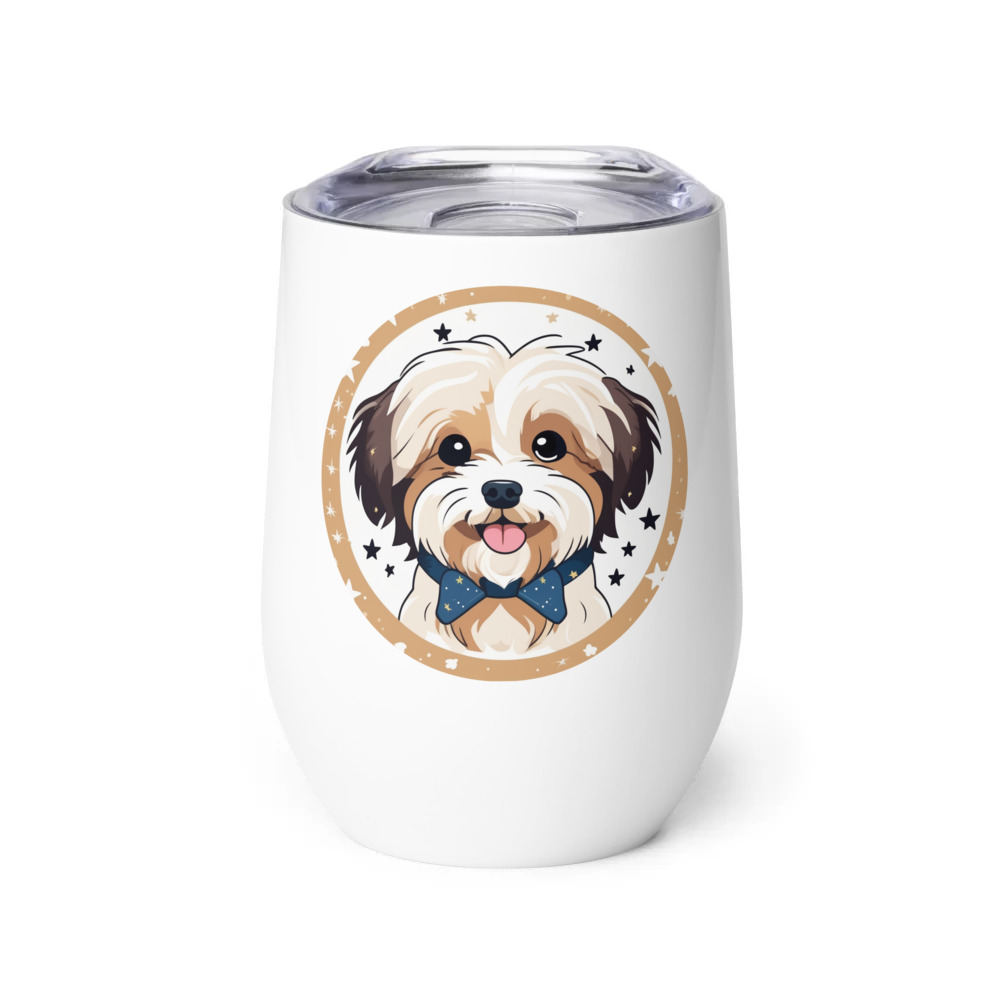 PugMug Custom Tan Havanese Dog Wine Tumbler