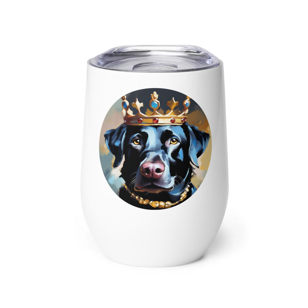 PugMug Custom Black Labrador Retriever Wine Tumbler