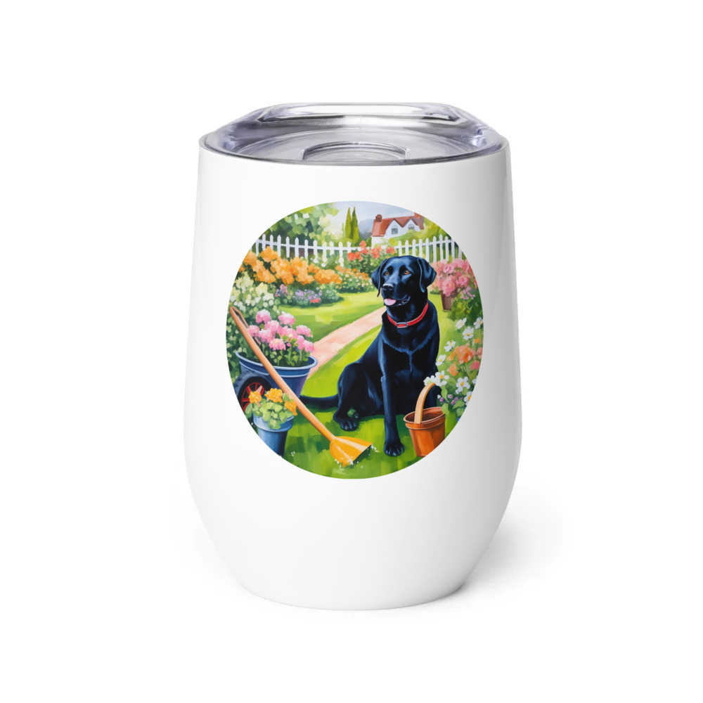 PugMug Custom Black Labrador Retriever Wine Tumbler