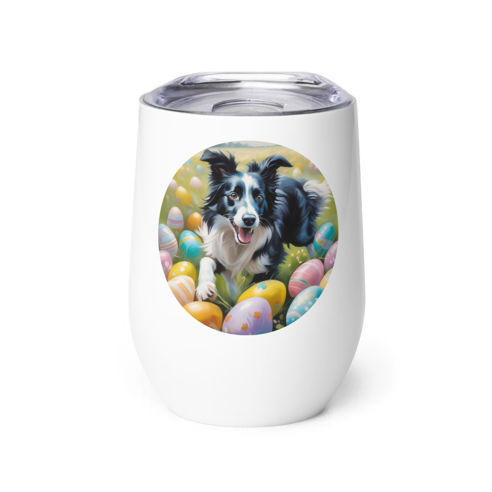 PugMug Custom Border Collie Wine Tumbler