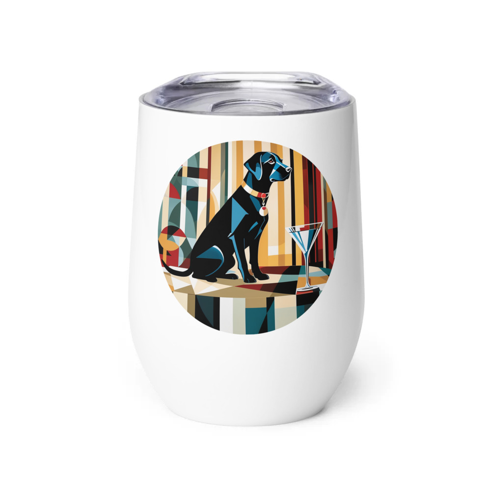 PugMug Custom Black Labrador Retriever Wine Tumbler