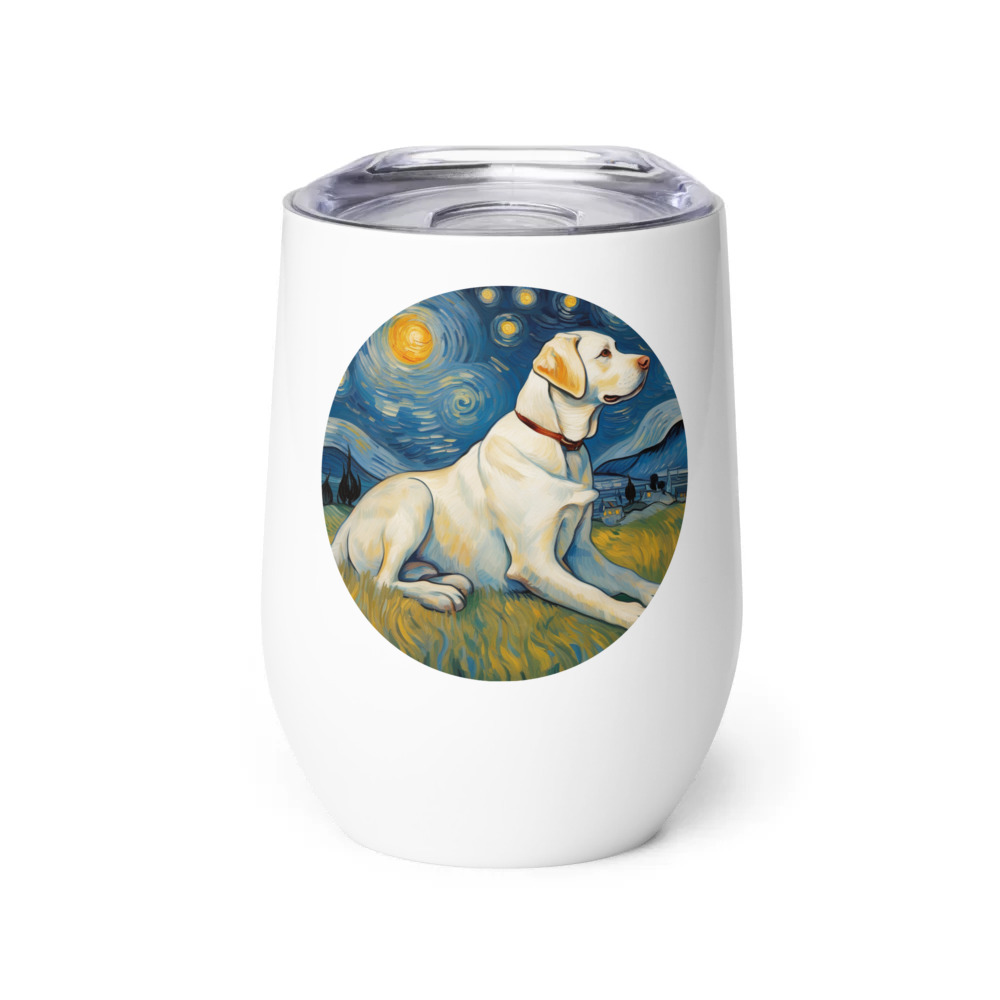 PugMug Custom White Labrador Retriever Wine Tumbler