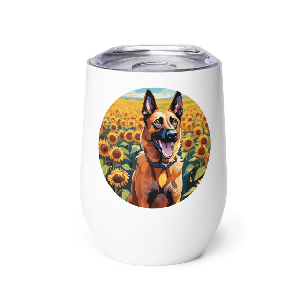 PugMug Custom Belgian Malinois Wine Tumbler