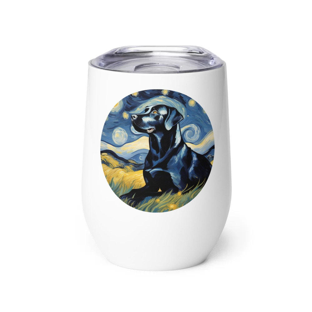 PugMug Custom Black Labrador Retriever Wine Tumbler