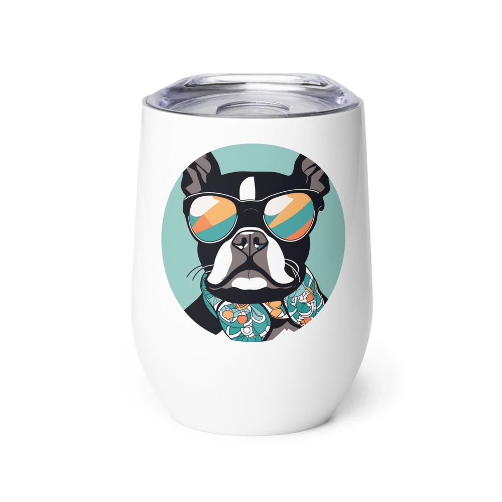 PugMug Custom Boston Terrier Wine Tumbler