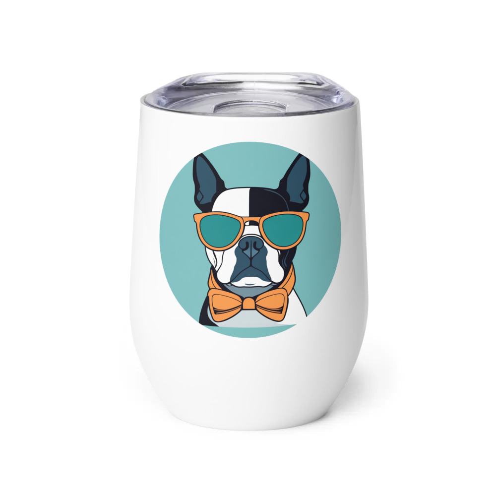 PugMug Custom Boston Terrier Wine Tumbler
