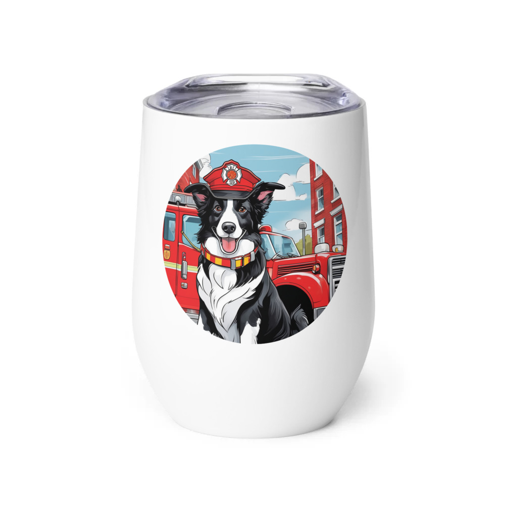 PugMug Custom Border Collie Wine Tumbler