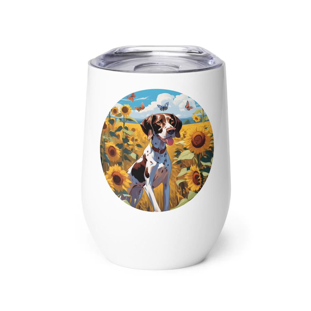 PugMug Custom Pointer Dog Wine Tumbler