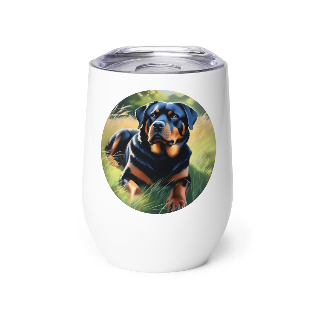 PugMug Custom Rottweiler Wine Tumbler