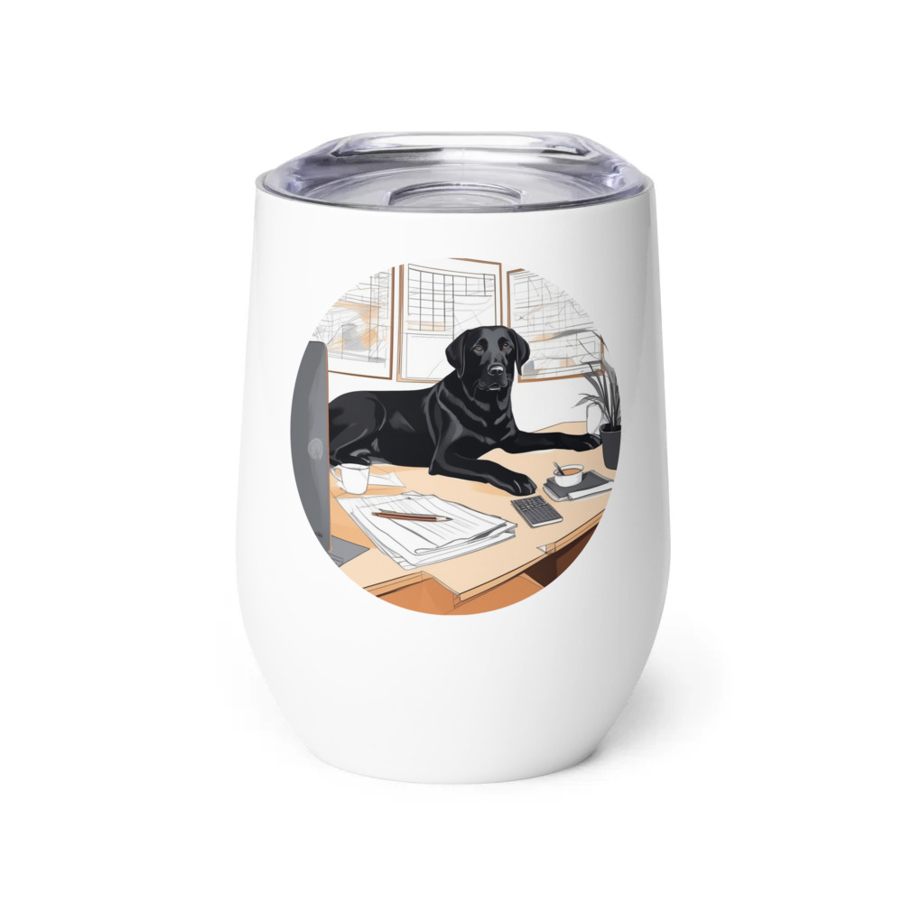 PugMug Custom Black Labrador Retriever Wine Tumbler