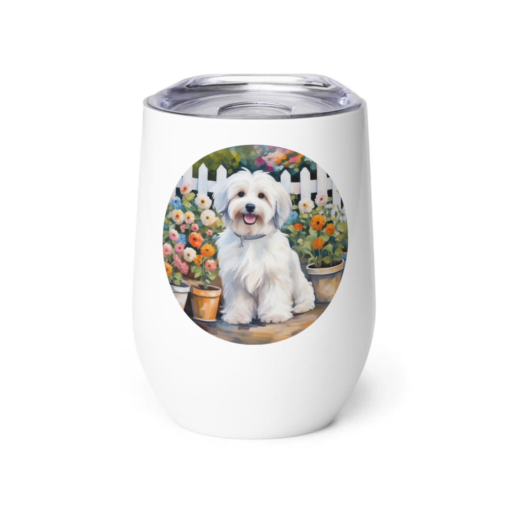 PugMug Custom White Havanese Dog Wine Tumbler