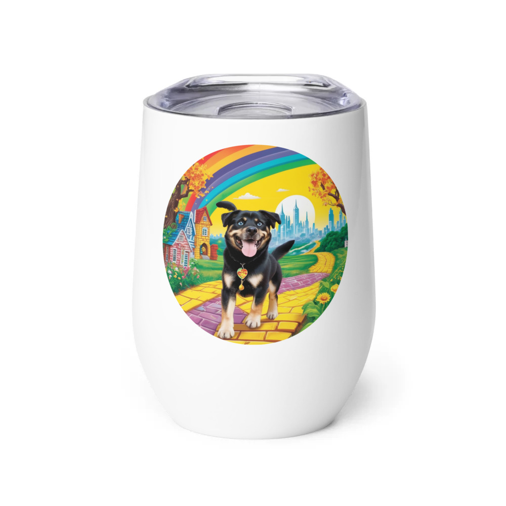 PugMug Custom Blue Wine Tumbler