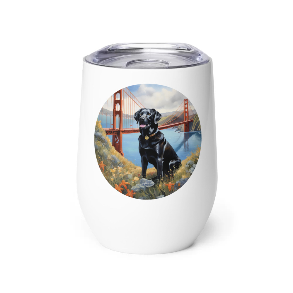 PugMug Custom Black Labrador Retriever Wine Tumbler