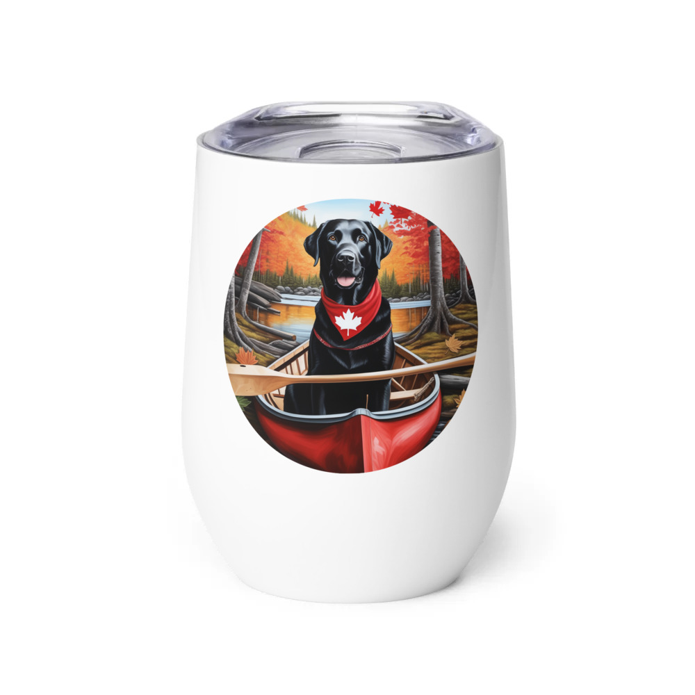 PugMug Custom Black Labrador Retriever Wine Tumbler