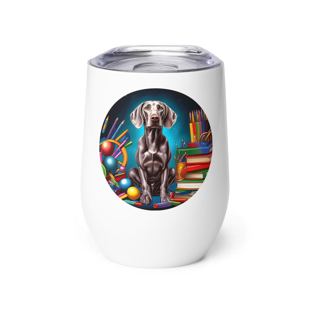PugMug Custom Weimaraner Wine Tumbler