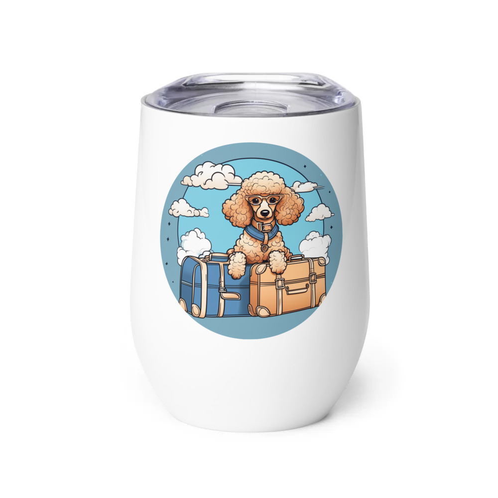 PugMug Custom Tan Poodle Wine Tumbler