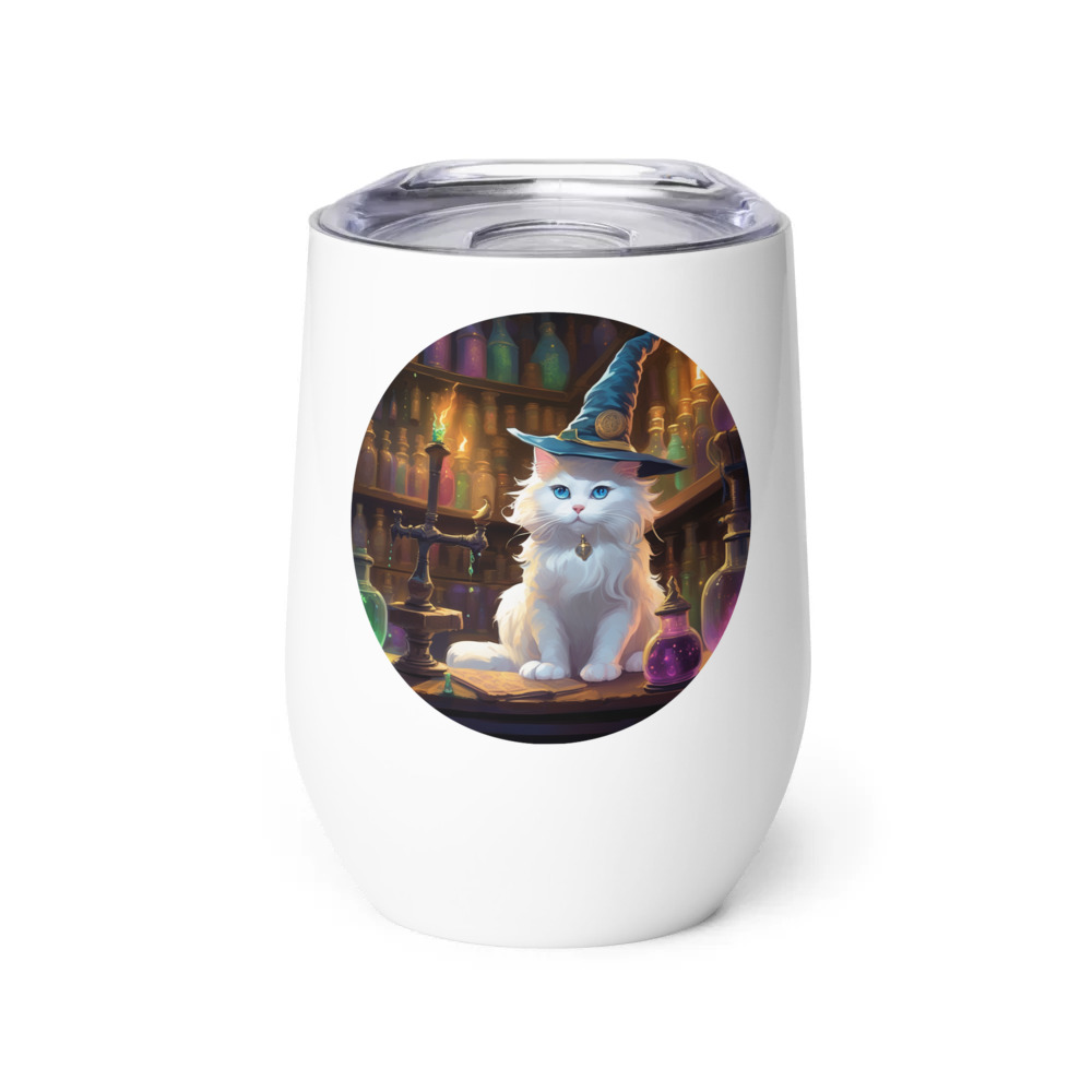 PugMug Custom White Ragdoll Cat Wine Tumbler