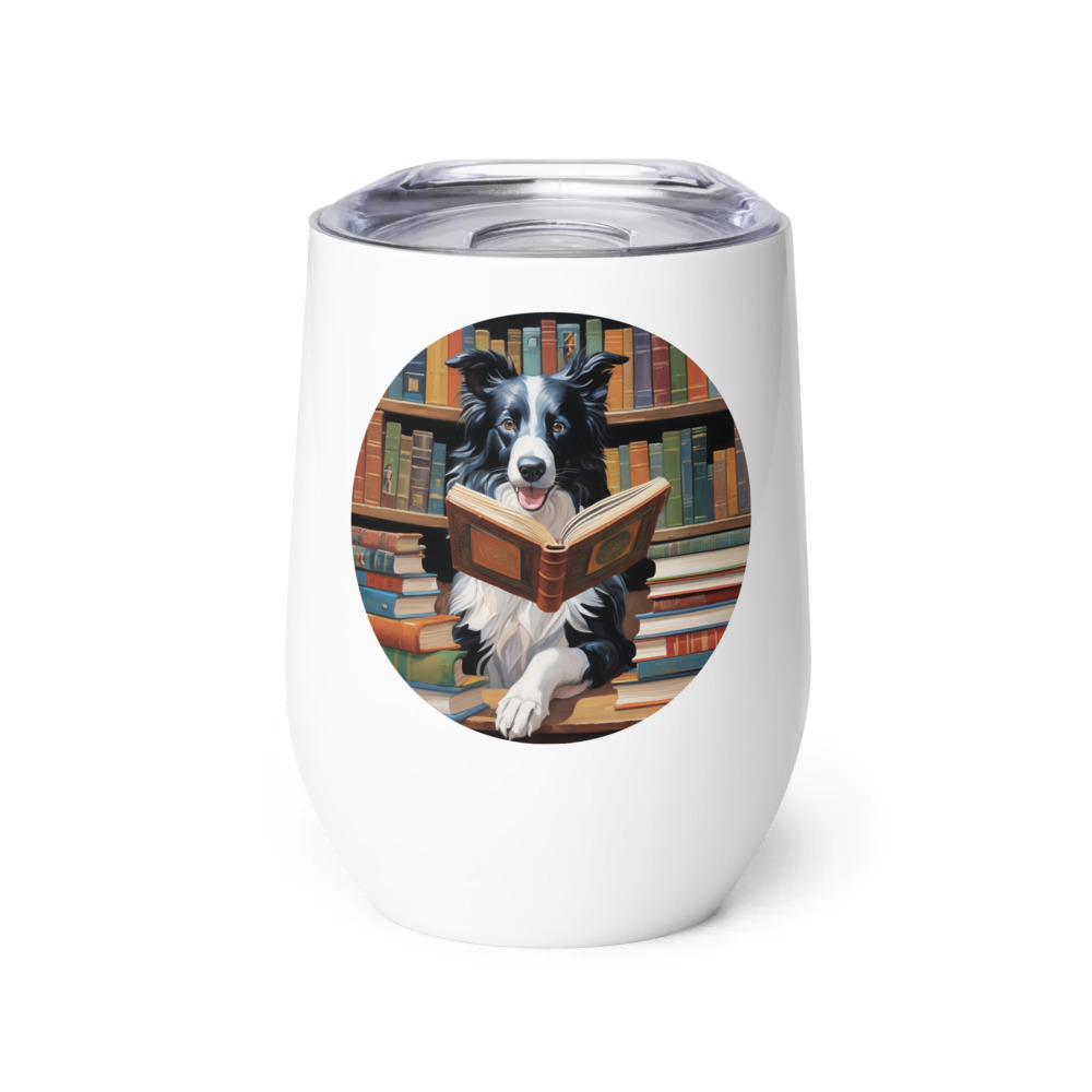 PugMug Custom Border Collie Wine Tumbler