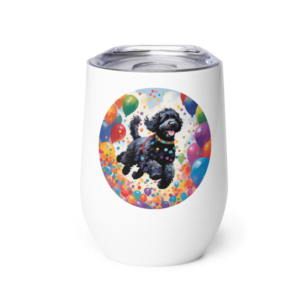 PugMug Custom Portuguese Water Dog Wine Tumbler