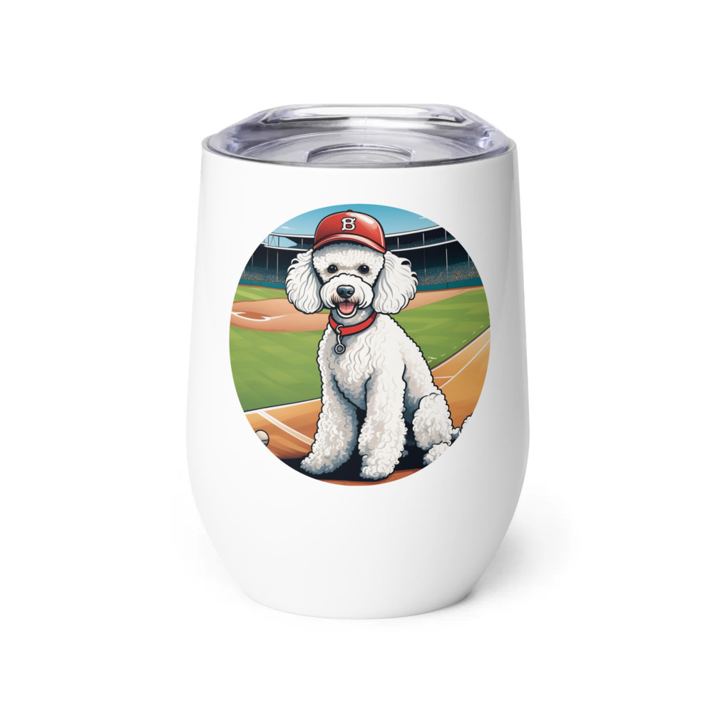 PugMug Custom White Poodle Wine Tumbler