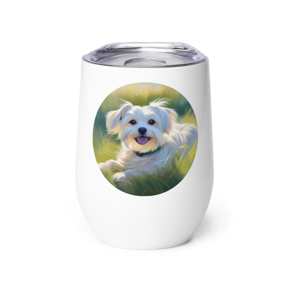 PugMug Custom Maltese Dog Wine Tumbler