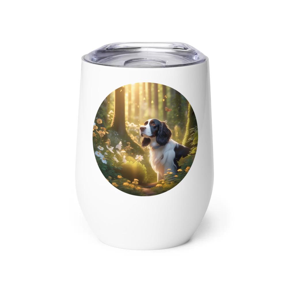 PugMug Custom English Springer Spaniel Wine Tumbler