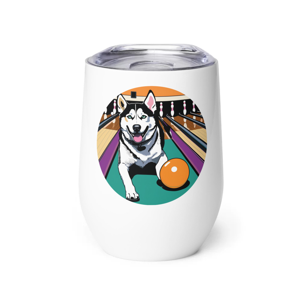 PugMug Custom Siberian Husky Wine Tumbler