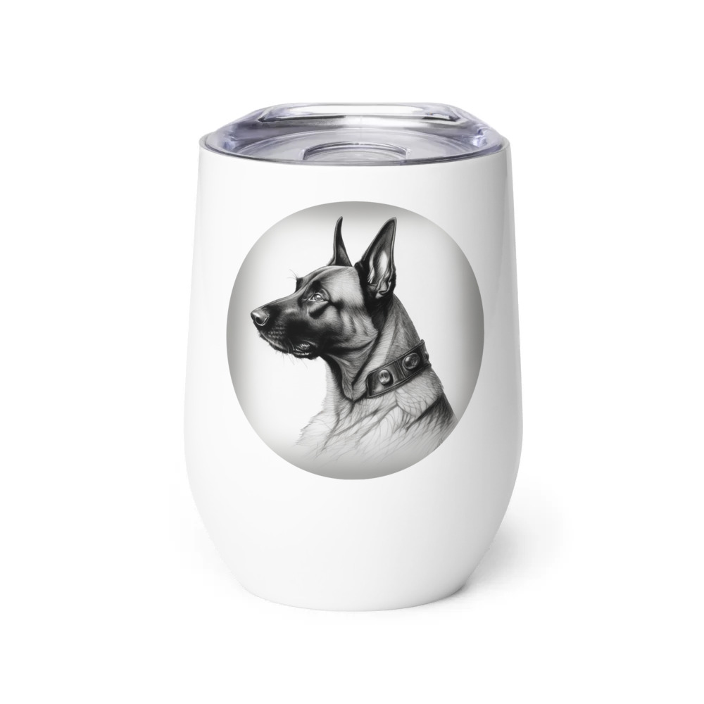 PugMug Custom Belgian Malinois Wine Tumbler