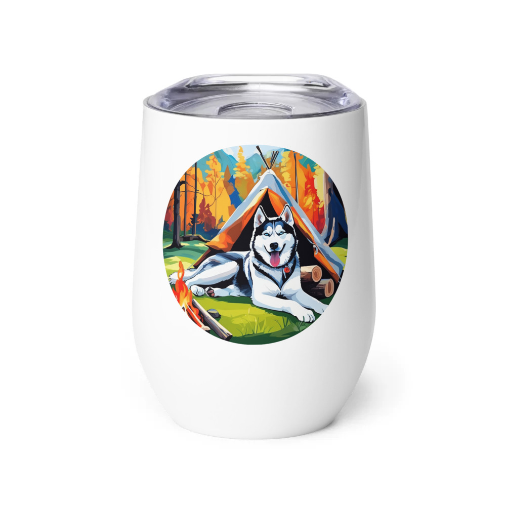 PugMug Custom Siberian Husky Wine Tumbler