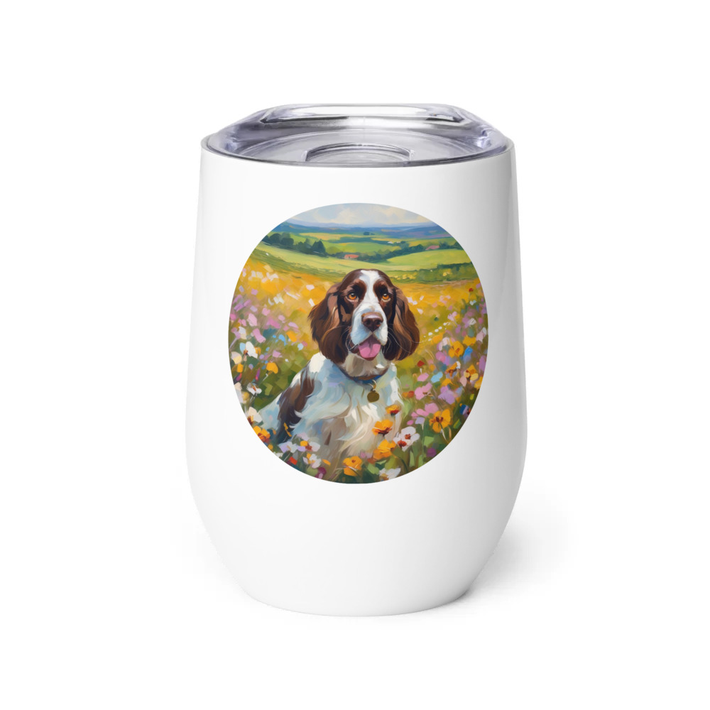 PugMug Custom English Springer Spaniel Wine Tumbler