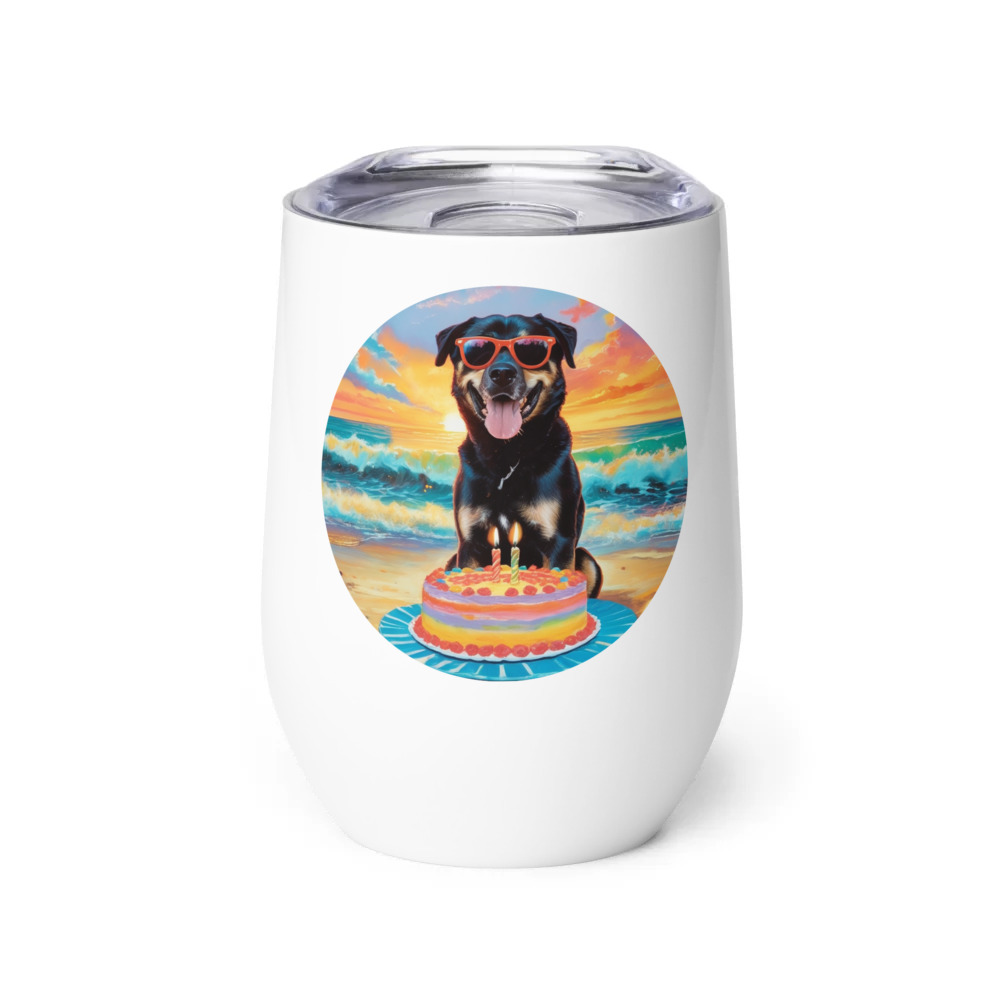 PugMug Custom Blue Wine Tumbler