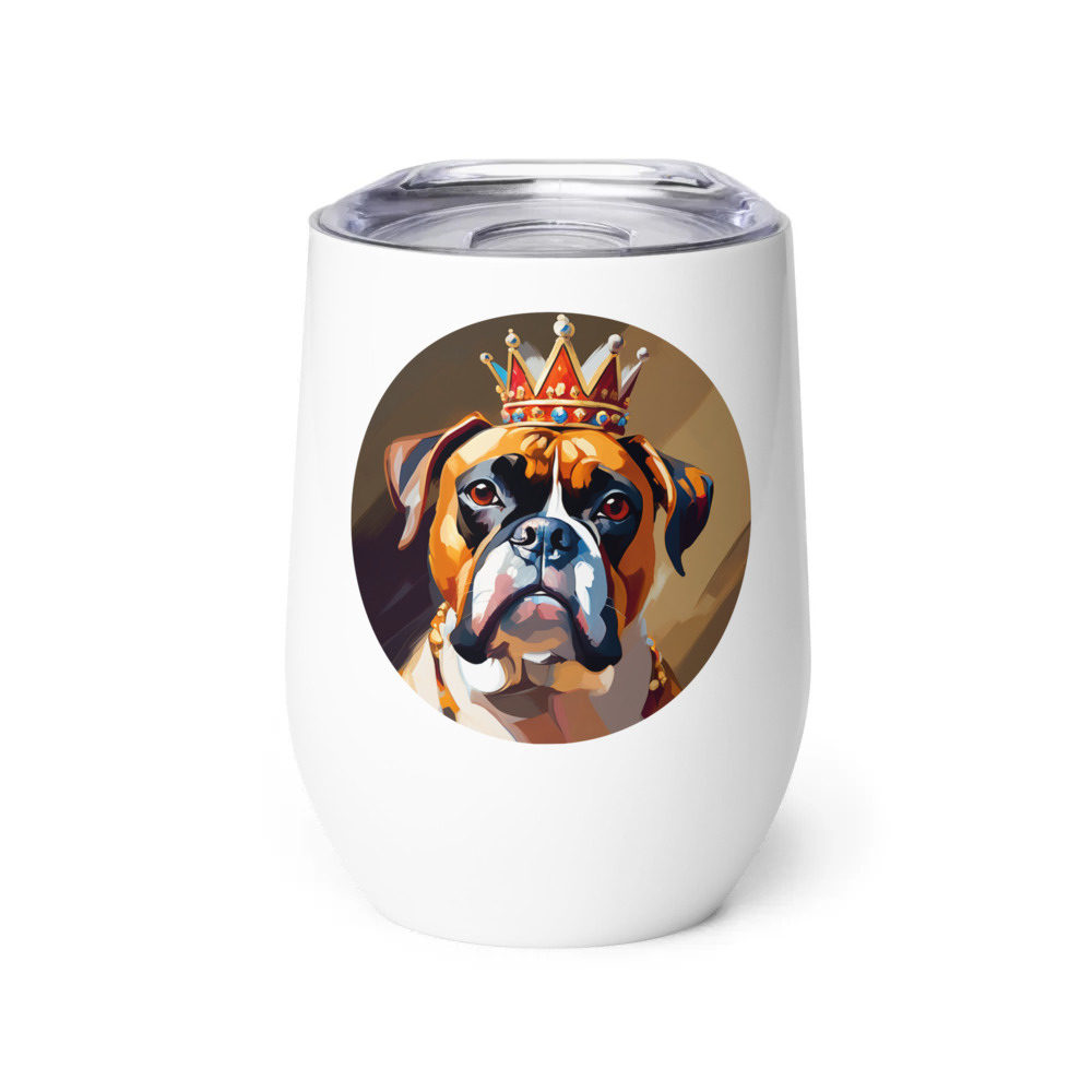 PugMug Custom Boxer Dog Wine Tumbler